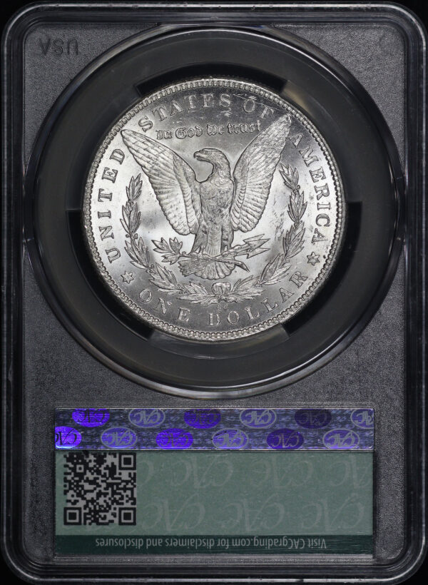 Reverse of this 1890-CC Morgan Dollar CACG MS-62