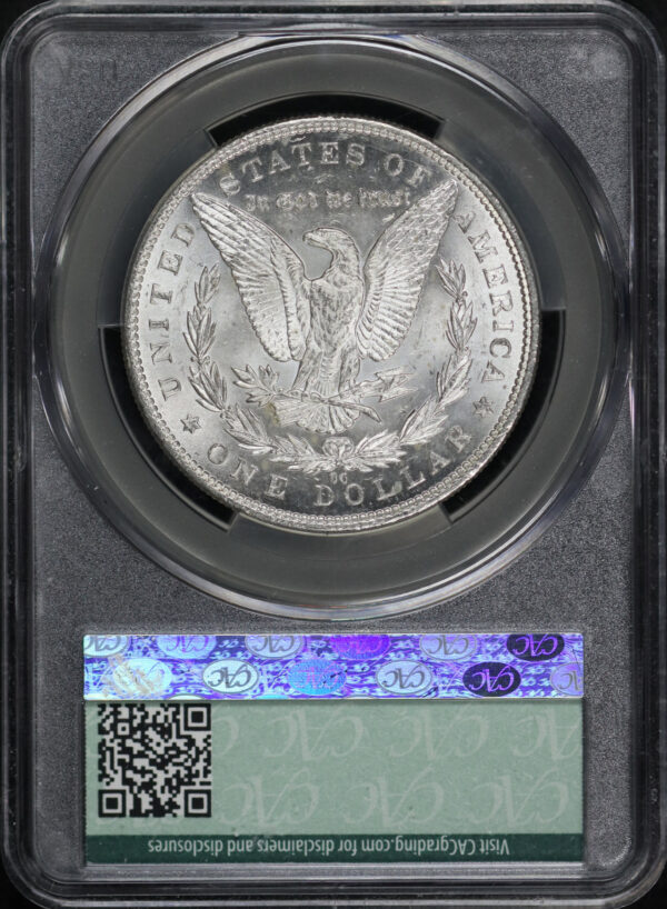 Reverse of this 1890-CC Morgan Dollar CACG MS-62
