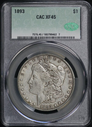 Obverse of this 1893 Morgan Dollar CACG XF-45