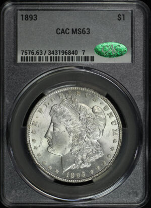 Obverse of this 1893 Morgan Dollar CACG MS-63