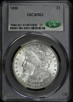 Obverse of this 1898 Morgan Dollar CACG MS-63