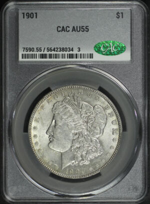 Obverse of this 1901 Morgan Dollar CACG AU-55