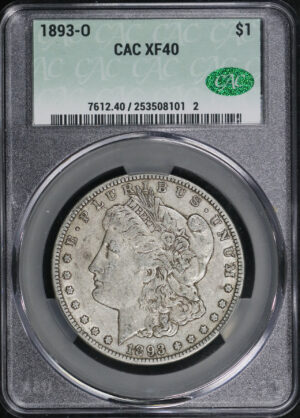 Obverse of this 1893-O Morgan Dollar CACG XF-40