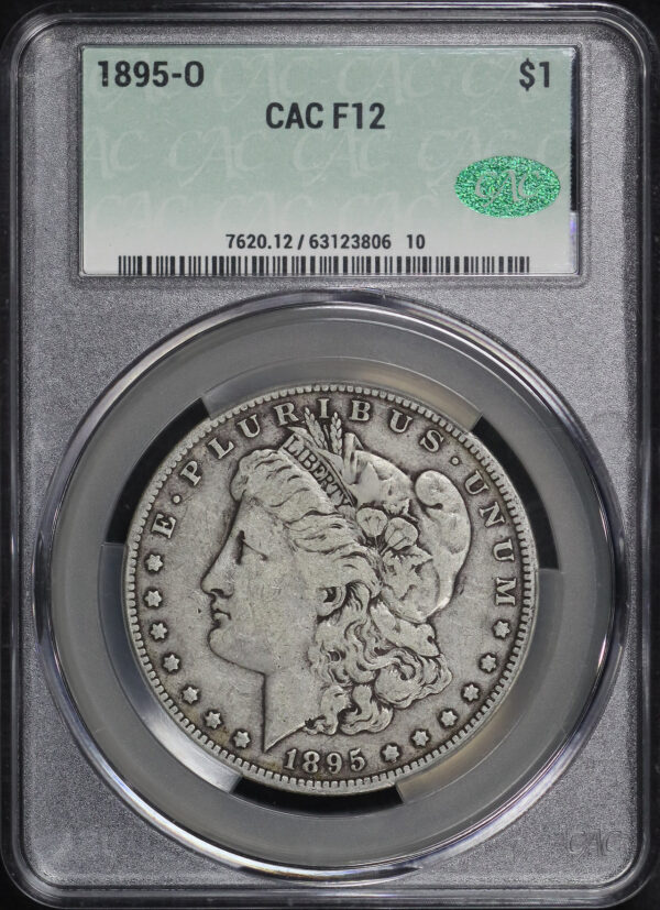 Obverse of this 1895-O Morgan Dollar CACG F-12