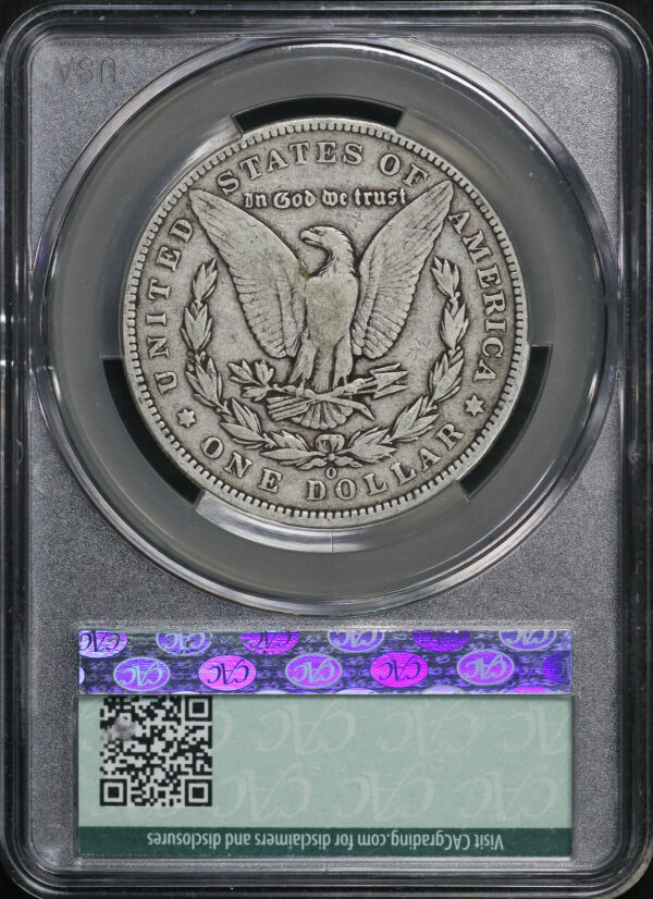 Reverse of this 1895-O Morgan Dollar CACG F-12