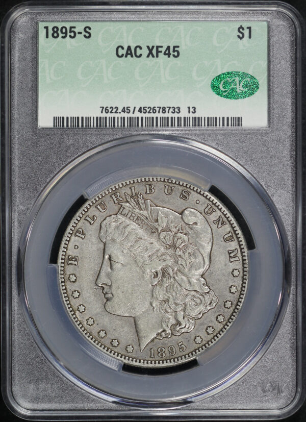 Obverse of this 1895-S Morgan Dollar CACG XF-45