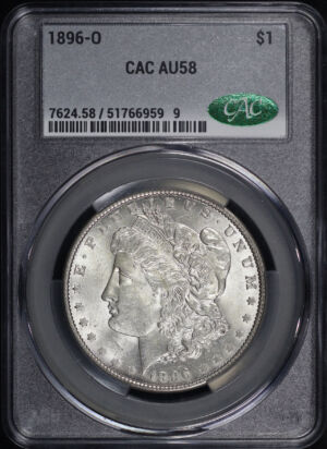 Obverse of this 1896-O Morgan Dollar CACG AU-58