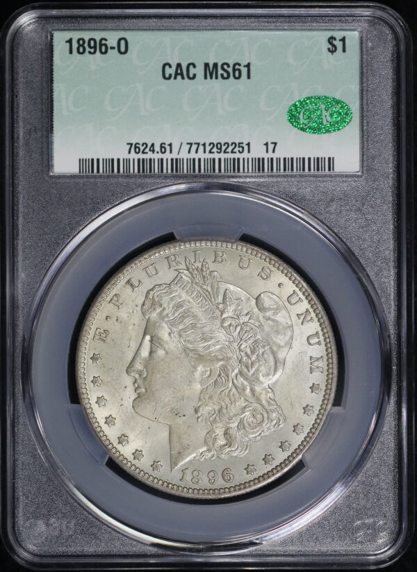 Obverse of this 1896-O Morgan Dollar CACG MS-61