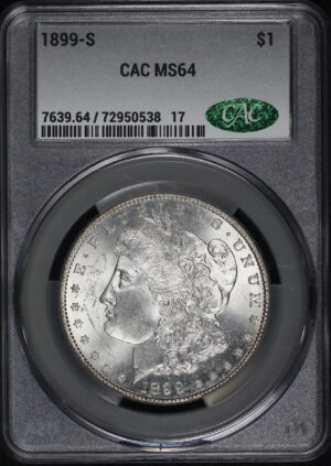 Obverse of this 1899-S Morgan Dollar CACG MS-64