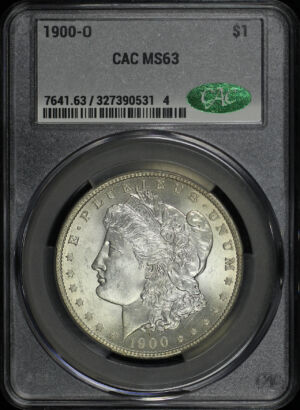 Obverse of this 1900-O Morgan Dollar CACG MS-63