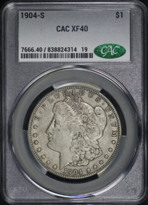 Obverse of this 1904-S Morgan Dollar CACG XF-40