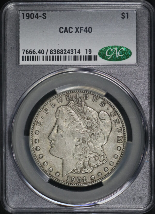 Obverse of this 1904-S Morgan Dollar CACG XF-40