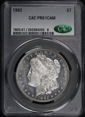 Obverse of this 1882 Morgan Dollar CACG MS-61 CAMEO
