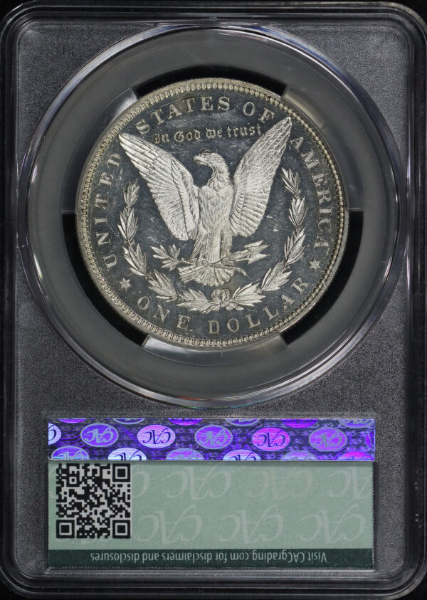 Reverse of this 1882 Morgan Dollar CACG MS-62 DCAM