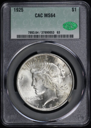 Obverse of this 1925 Peace Dollar CACG MS-64