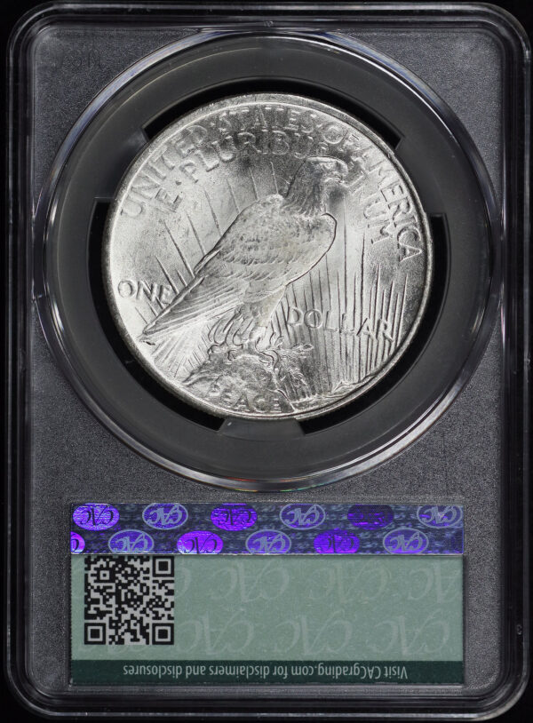 Reverse of this 1925 Peace Dollar CACG MS-64