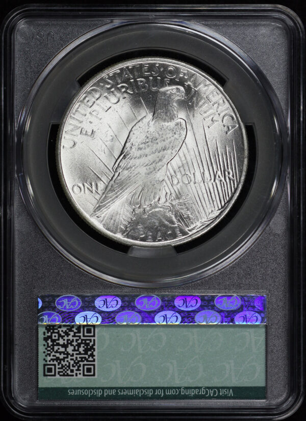 Reverse of this 1925 Peace Dollar CACG MS-64