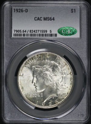 Obverse of this 1926-D Peace Dollar CACG MS-64