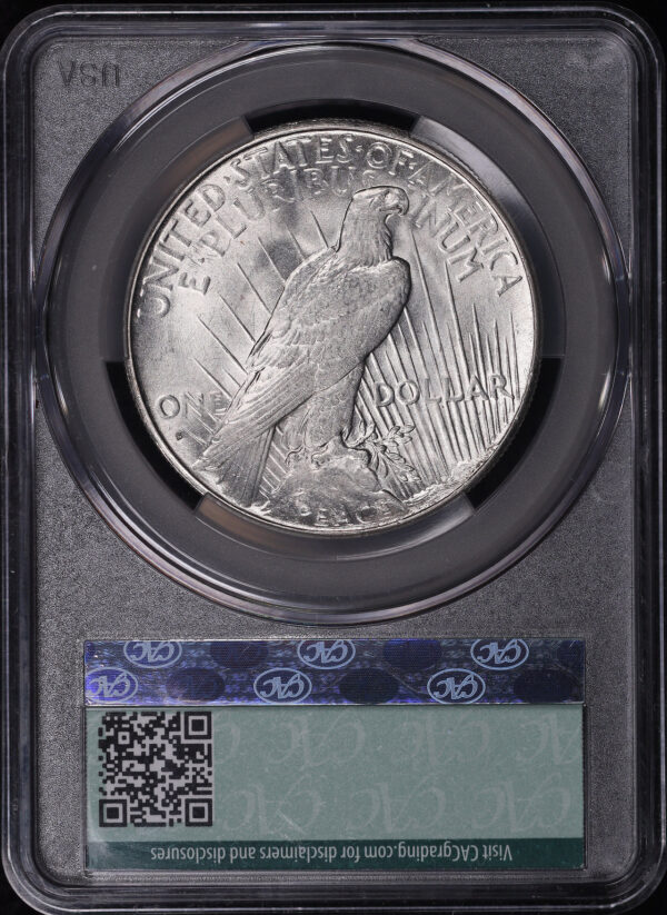 Reverse of this 1934-S Peace Dollar CACG MS-61