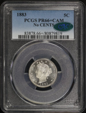 Obverse of this 1883 Liberty Nickel No Cents PCGS PR-66+ CAM CAC