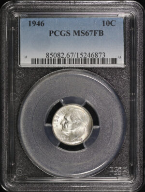 Obverse of this 1946 Roosevelt Dime PCGS MS-67 FB