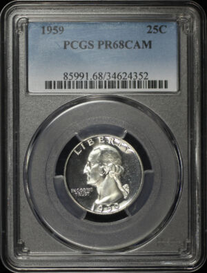 Obverse of this 1959 Washington Quarter PCGS PR-68 Cameo