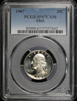 Obverse of this 1967 SMS Washington Quarter PCGS SP-67 Cameo