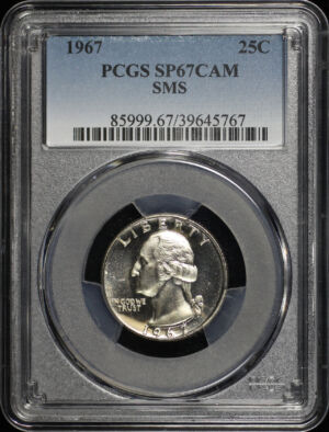Obverse of this 1967 SMS Washington Quarter PCGS SP-67 Cameo