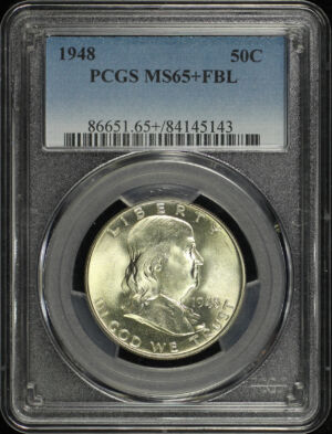 Obverse of this 1948 Franklin Half Dollar PCGS MS-65+ FBL