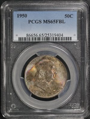 Obverse of this 1950 Franklin Half Dollar PCGS MS-65 FBL