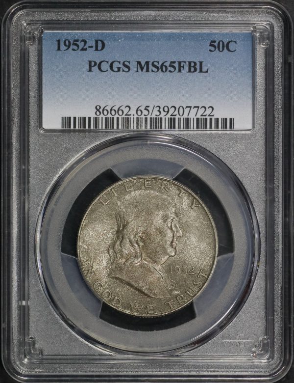 Obverse of this 1952-D Franklin Half Dollar PCGS MS-65 FBL