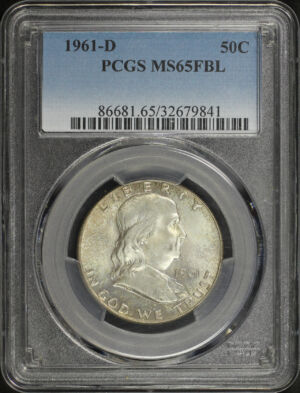 Obverse of this 1961-D Franklin Half Dollar PCGS MS-65
