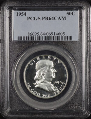 Obverse of this 1954 Franklin Half Dollar PCGS PR-64 CAM