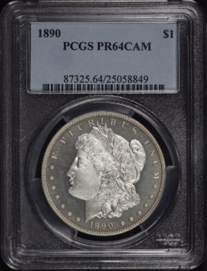 Obverse of this 1890 Morgan Dollar PCGS PR-64 CAM