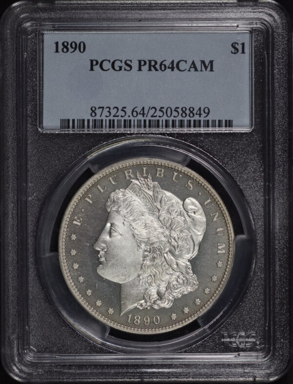 Obverse of this 1890 Morgan Dollar PCGS PR-64 CAM