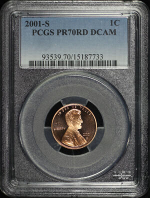 Obverse of this 2001-S Lincoln Cent Modern PCGS PR-70 DCAM