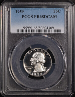 Obverse of this 1959 Washington Quarter PCGS PR-68 DCAM