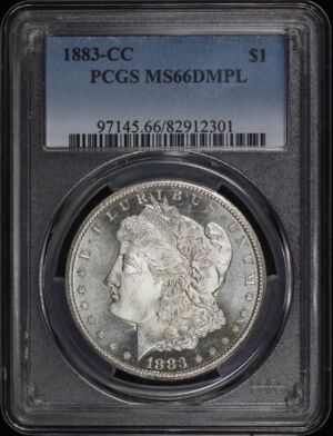 Obverse of this 1883-CC Morgan Dollar PCGS MS-66 DMPL