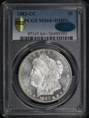 Obverse of this 1883-CC Morgan Dollar PCGS MS-64+ DMPL CAC