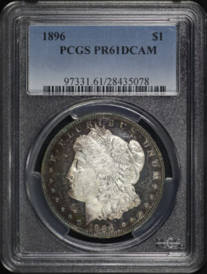 Obverse of this 1896 Morgan Dollar PCGS PR-61 DCAM