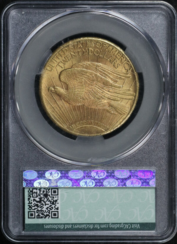 Reverse of this 1928 St. Gaudens $20 CACG MS-61