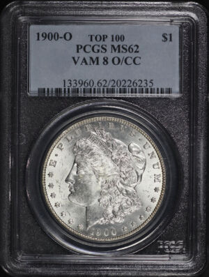 Obverse of this 1900-O/CC Top-100 Morgan Dollar VAM-8 PCGS MS-62