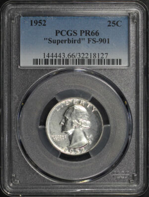 Obverse of this 1952 Washington Quarter PCGS PR-66 FS-901 “Superbird”