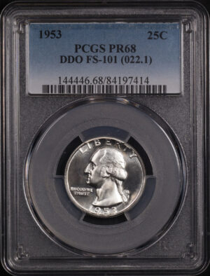 Obverse of this 1953 Washington Quarter PCGS PR-68 FS-101 DDO