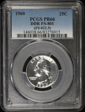 Obverse of this 1960 Washington Quarter PCGS PR-66 Doubled Die Reverse FS-801 (FS-022.5)