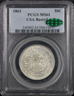 Obverse of this 1861 Confederate States of America CSA Restrike PCGS MS-61 CAC