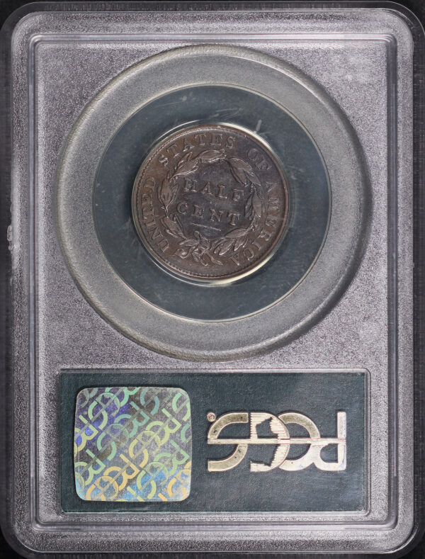 Reverse of this 1833 Classic Head Half Cent PCGS VF-30 BN