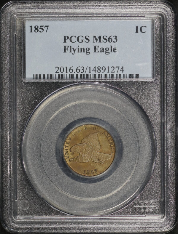 Obverse of this 1857 Flying Eagle Cent PCGS MS-63