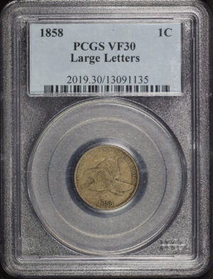 Obverse of this 1858 Flying Eagle Cent Large Letters PCGS VF-30