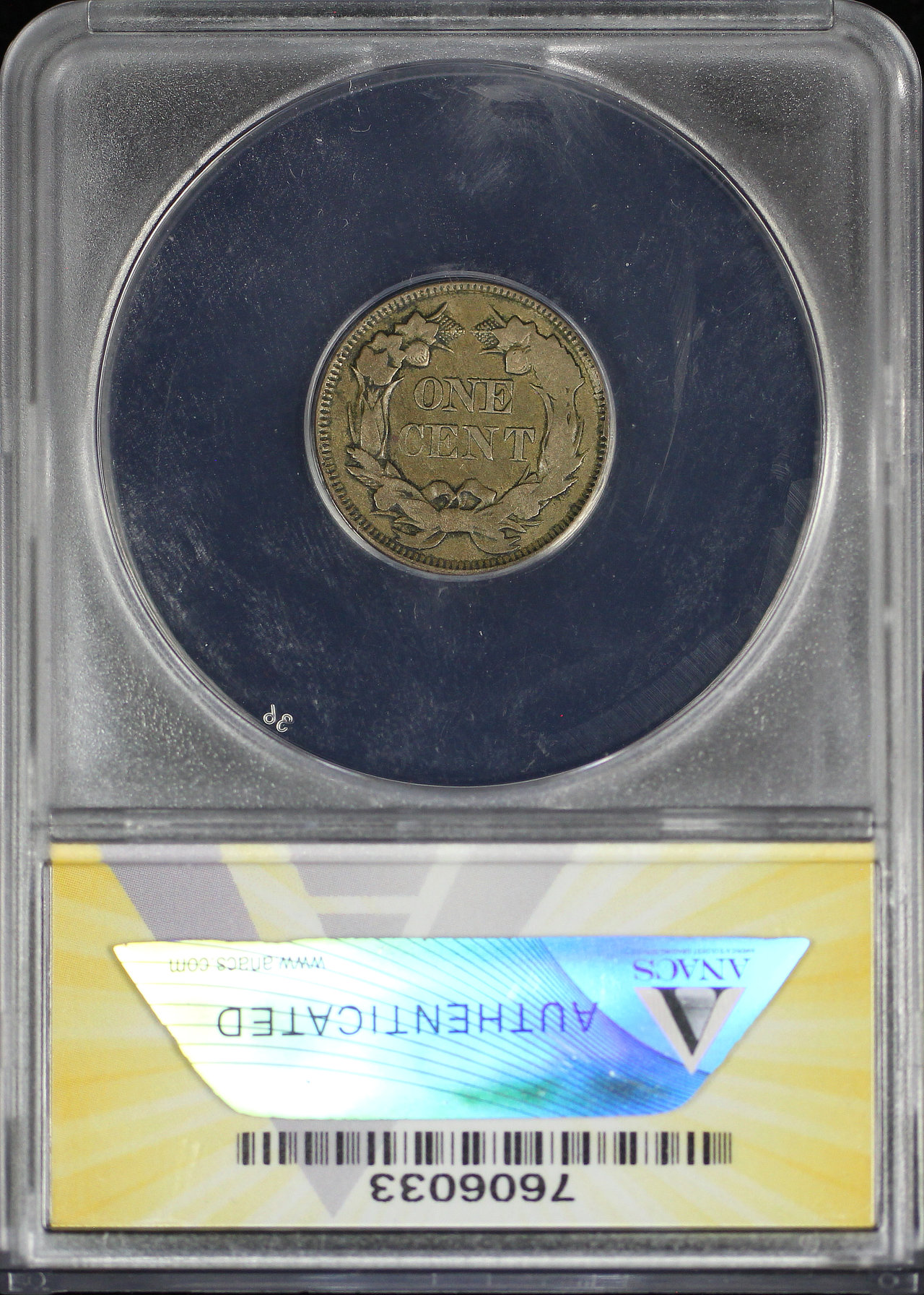 Reverse of this 1858 Large Letters Flying Eagle Cent ANACS EF-40